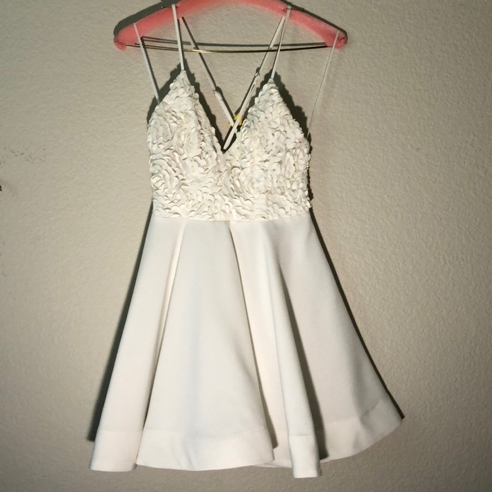 All white Luxxel formal short dress!
